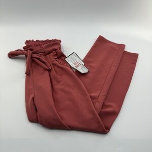 Mia Rose Rosy Pink Paperbag Tie Pants | Women’s Size Small | NWT